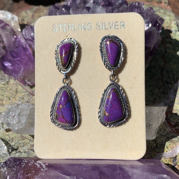 🌷NWT Sterling & Mohave purple/copper earrings